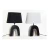 Lampada da tavolo DKD Home Decor Ceramica Nero Poliestere (20 x 20 x 31 cm) (2 pcs)