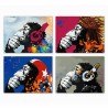 Quadro DKD Home Decor Musica Scimmia Moderno (70 x 1,8 x 50 cm) (4 Unità)