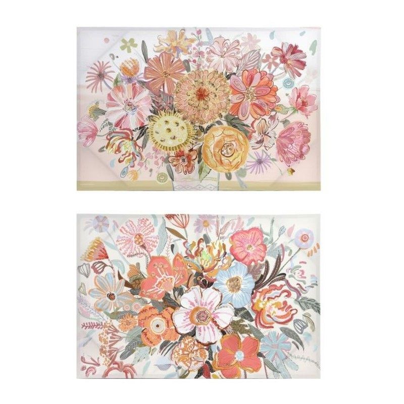 Tela DKD Home Decor Fiori (2 Unità) (90 x 3 x 60 cm) Tela DKD Home Decor Fiori (2 Unità) (90 x 3 x 60 cm)