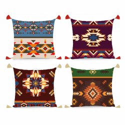 Cuscino DKD Home Decor Poliestere Multicolore Ikat (45 x 10 x 45 cm) (4 Unità)