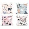Cuscino DKD Home Decor Poliestere Multicolore Microfibra Gatti (40 x 10 x 40 cm) (4 Unità)