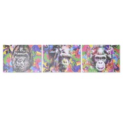 Quadro DKD Home Decor Gorilla Moderno (70 x 1,8 x 50 cm) (3 Unità)