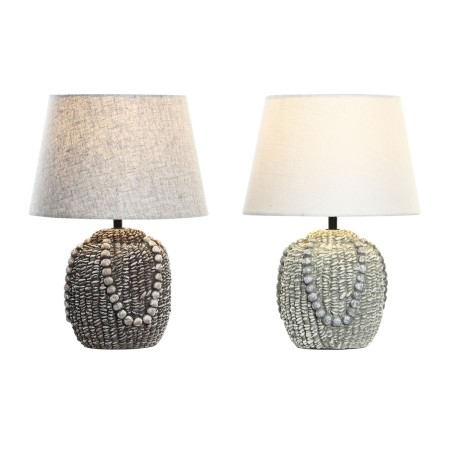 Lampada da tavolo DKD Home Decor Nero Stoffa Poliestere Verde Gres 220 V 50 W (24 x 24 x 34 cm) (2 Unità)