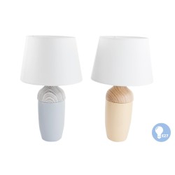 Lampada da tavolo DKD Home Decor Ceramica Marrone Blu Marino (2 Unità)