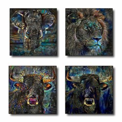Quadro DKD Home Decor animali Moderno (60 x 2 x 60 cm) (4 Unità)