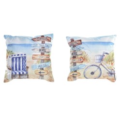 Cuscino DKD Home Decor Spiaggia Poliestere Alluminio Multicolore Mediterraneo (45 x 10 x 45 cm) (2 Unità)