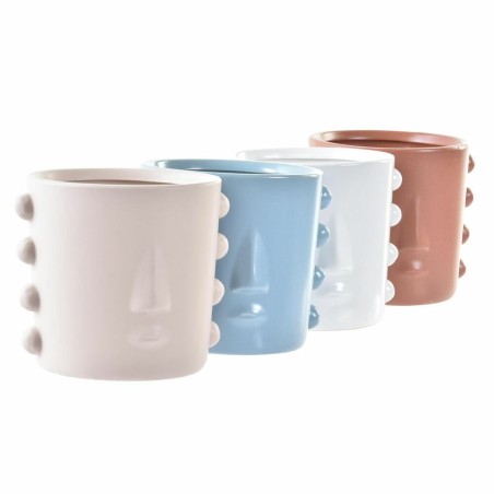 Vaso DKD Home Decor Viso Gres (15 x 13 x 12,5 cm) (4 Unità)