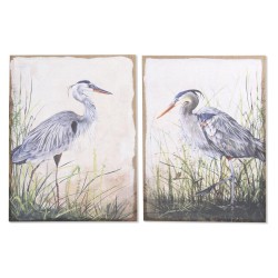 Quadro DKD Home Decor Uccello Orientale (2 Unità) (50 x 3 x 70 cm)