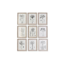 Quadro DKD Home Decor Palme Coloniale (35 x 1,8 x 45 cm) (9 Unità)