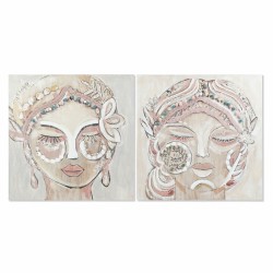 Quadro DKD Home Decor Viso Coloniale (90 x 3,7 x 90 cm) (2 Unità)