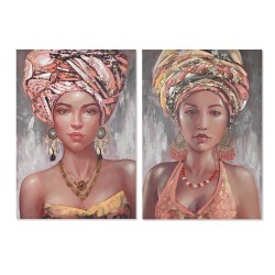 Quadro DKD Home Decor Coloniale Africana (2 Unità) (70 x 3 x 100 cm)