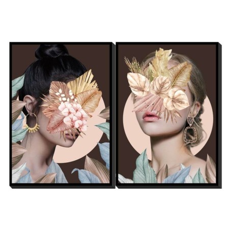 Quadro DKD Home Decor Fiori Moderno (50 x 3,5 x 70 cm) (2 Unità)