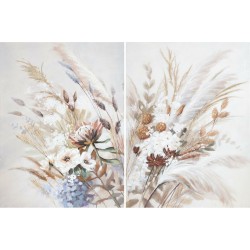 Quadro DKD Home Decor Fiori Cottage (90 x 3,7 x 120 cm) (2 Unità)