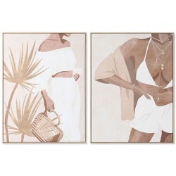 Quadro DKD Home Decor Donna Città (90 x 4 x 120 cm) (2 Unità)