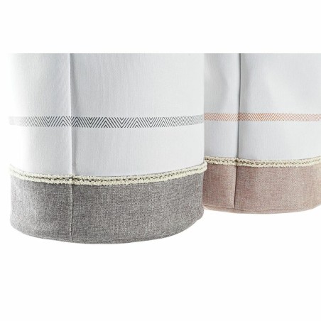 Cesto per i Panni Sporchi DKD Home Decor Grigio Rosa Poliestere (39 x 39 x 41 cm) (2 Unità)