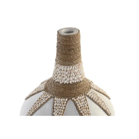 Vaso DKD Home Decor Azzurro Bianco Bambù Conchiglie (30 x 30 x 40 cm) (2 Unità)