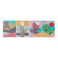 Quadro DKD Home Decor Tropical Tela Tropicale (30 x 1,8 x 40 cm) (4 Unità)