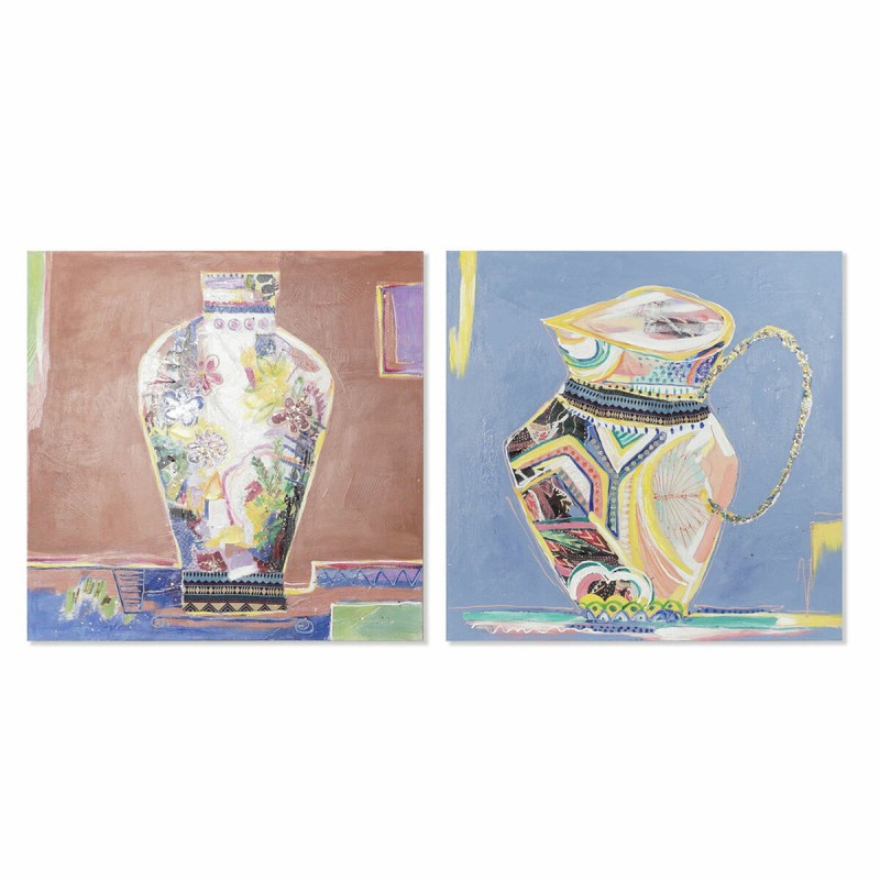 Quadro DKD Home Decor Tela 80 x 2,8 x 80 cm Vaso Moderno (2 Unità) Quadro DKD Home Decor Tela 80 x 2,8 x 80 cm Vaso Moderno (2 Unità)