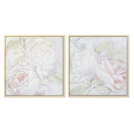 Quadro DKD Home Decor 80 x 4 x 80 cm Fiori Shabby Chic (2 Unità)