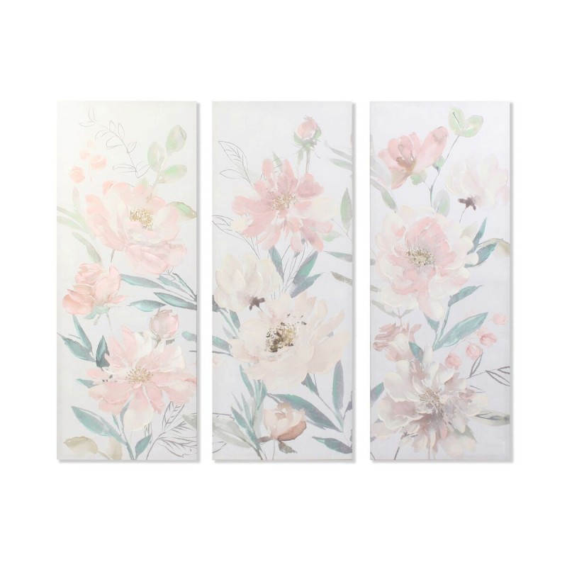 Quadro DKD Home Decor Fiori 55 x 3 x 135 cm Shabby Chic (3 Pezzi) Quadro DKD Home Decor Fiori 55 x 3 x 135 cm Shabby Chic (3 Pezzi)