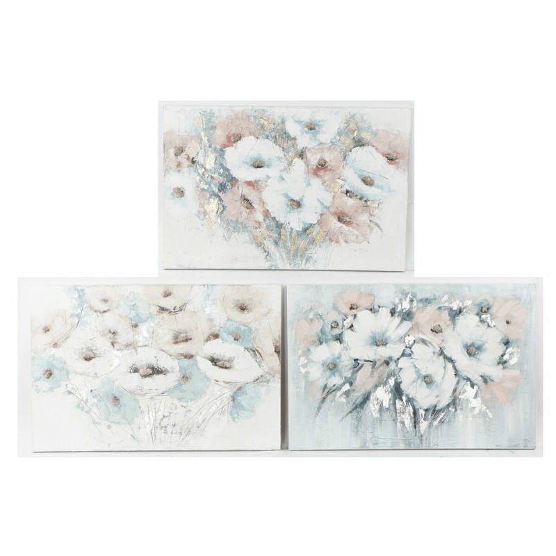 Quadro DKD Home Decor 120 x 3,5 x 80 cm Fiori Shabby Chic (3 Pezzi) Quadro DKD Home Decor 120 x 3,5 x 80 cm Fiori Shabby Chic (3 Pezzi)