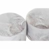 Poggiapiedi DKD Home Decor Grigio PU Pino Tropicale (30 x 30 x 30 cm) (2 Unità) (30 x 30 x 32 cm)