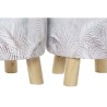 Poggiapiedi DKD Home Decor Grigio PU Pino Tropicale (30 x 30 x 30 cm) (2 Unità) (30 x 30 x 32 cm)