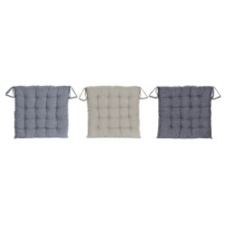 Cuscino per sedie DKD Home Decor Beige Azzurro Poliestere Cotone Alluminio Blu Marino Mediterraneo (3) (38 x 38 x 6 cm) (3 Unità