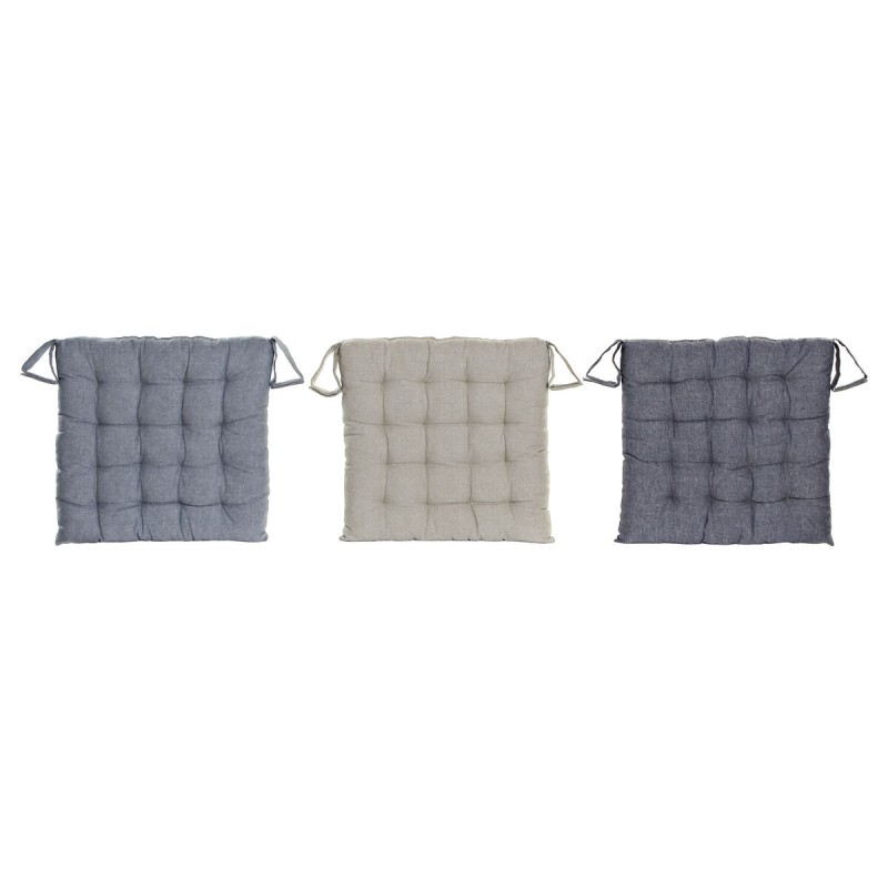 Cuscino per sedie DKD Home Decor Beige Azzurro Poliestere Cotone Alluminio Blu Marino Mediterraneo (3) (38 x 38 x 6 cm) (3 Unità Cuscino per sedie DKD Home Decor Beige Azzurro Poliestere Cotone Alluminio Blu Marino Mediterraneo (3) (38 x 38 x 6 cm) (3 Unità