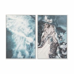 Quadro DKD Home Decor 62,5 x 4,5 x 93 cm Mare e oceano (2 Unità)