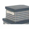 Set di Scatole per Sistemare Impilabili DKD Home Decor Grigio Azzurro Giallo 40 x 30 x 20 cm