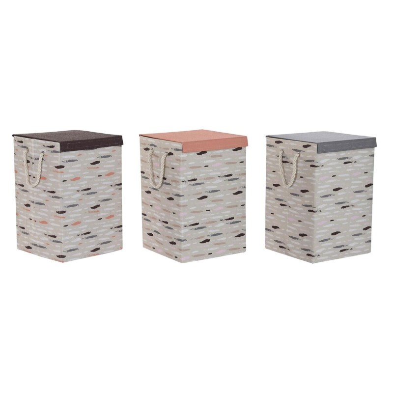 Cesto per i Panni Sporchi DKD Home Decor Con coperchio 36 x 36 x 55 cm Grigio Arancio (3 Unità) Cesto per i Panni Sporchi DKD Home Decor Con coperchio 36 x 36 x 55 cm Grigio Arancio (3 Unità)