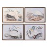 Quadro DKD Home Decor Abete Cristallo 70 x 50 x 2 cm Airone (4 Pezzi)