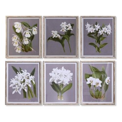 Quadro DKD Home Decor Abete Cristallo 50 x 60 x 2,8 cm 50 x 2,8 x 60 cm Fiori (6 Pezzi)