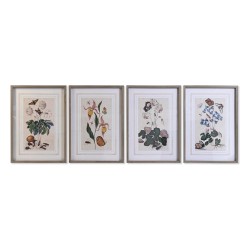 Quadro DKD Home Decor Abete Cristallo 50 x 65 x 2,5 cm 50 x 2,5 x 65 cm 50 x 2,5 x 70 cm Fiori (4 Pezzi)