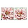 Quadro Home ESPRIT Verde Rosa Fiore Tradizionale 80 x 3 x 80 cm (2 Unità)