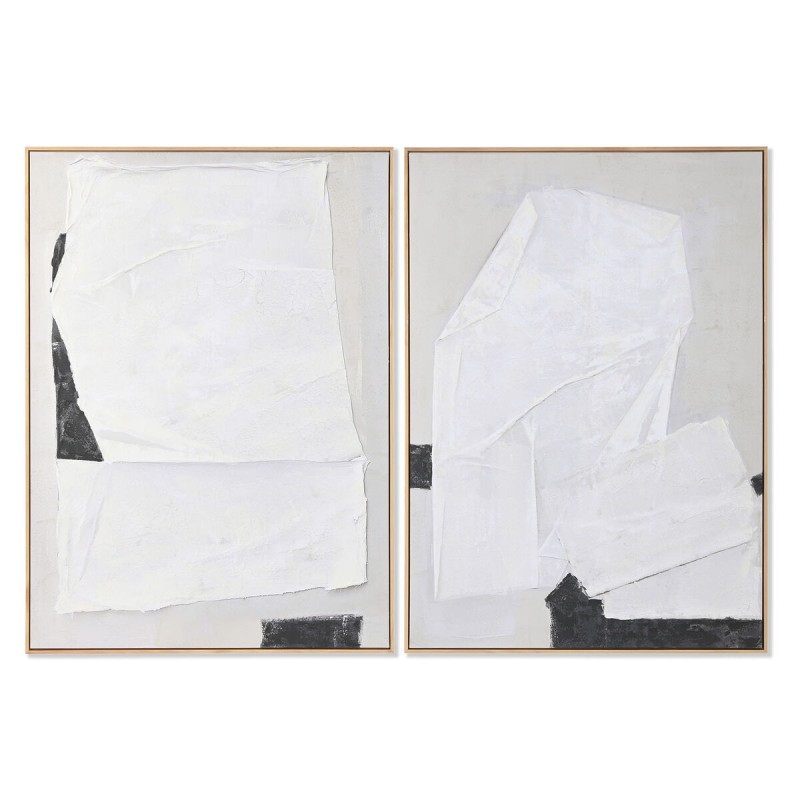 Quadro Home ESPRIT Bianco Nero Beige Astratto 103 x 4,3 x 143 cm (2 Unità) Quadro Home ESPRIT Bianco Nero Beige Astratto 103 x 4,3 x 143 cm (2 Unità)
