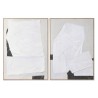 Quadro Home ESPRIT Bianco Nero Beige Astratto 103 x 4,3 x 143 cm (2 Unità)