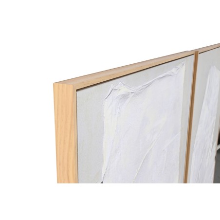 Quadro Home ESPRIT Bianco Nero Beige Astratto 103 x 4,3 x 143 cm (2 Unità)