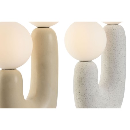 Lampada da tavolo Home ESPRIT Bianco Beige Ceramica Cristallo 220 V 20 x 11 x 31 cm (2 Unità)