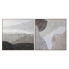 Quadro Home ESPRIT Marrone Nero Beige Astratto 123 x 4,3 x 123 cm (2 Unità)