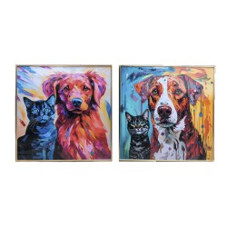 Quadro Home ESPRIT Moderno Cane 80 x 3,5 x 80 cm (2 Unità)