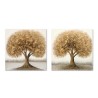 Quadro Home ESPRIT Dorato Albero Tradizionale 80 x 3 x 80 cm (2 Unità)