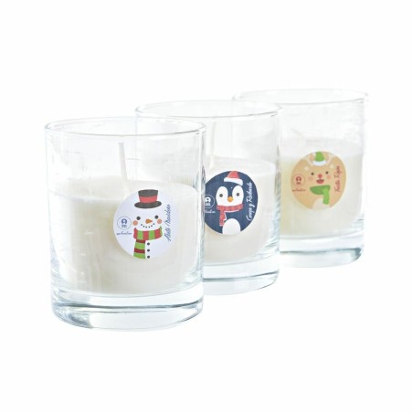 Candela DKD Home Decor Natale Pupazzo di Neve (3 Unità)