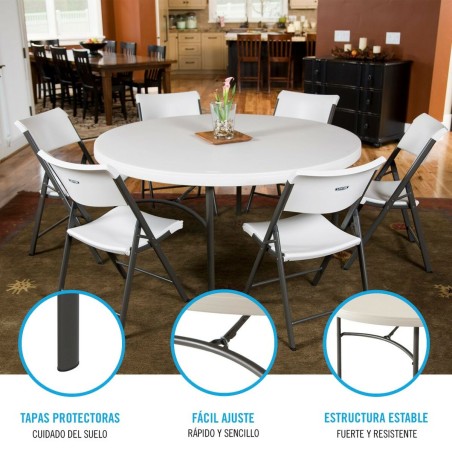 Tavolo aggiuntivo Lifetime Crema 152 x 74 x 152 cm Acciaio Plastica
