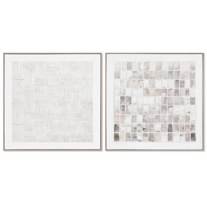 Quadro Home ESPRIT Astratto Città 82,2 x 4,5 x 82,2 cm (2 Unità)