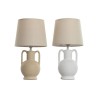 Lampada da tavolo Home ESPRIT Bianco Beige Ceramica 50 W 220 V (2 Unità)