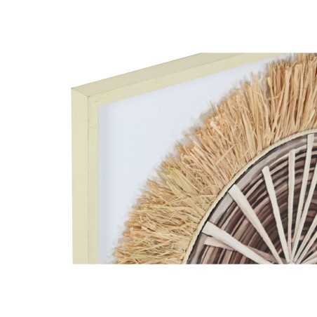 Tela Home ESPRIT Bianco Naturale Boho 60 x 3 x 60 cm (2 Unità)