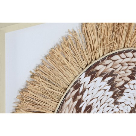 Tela Home ESPRIT Bianco Naturale Boho 60 x 3 x 60 cm (2 Unità)