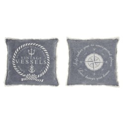 Cuscino DKD Home Decor Azzurro Bianco Frange Mediterraneo Marino 45 x 10 x 45 cm (2 Unità)